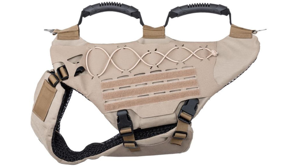 221B Tactical Titan K-9 Harness w/ Level IIIA K-9 Body Armor Vest, Desert Tan, Medium, 616621416214