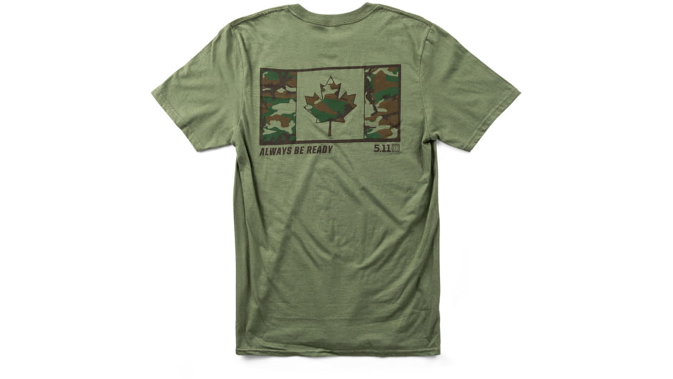 5.11 Tactical Canada Camo Short Sleeve Tee, Military Green, 2XL, 41280ACS-225-2XL