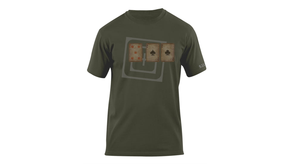 5.11 Tactical Card Tricks Logo T Shirt - Od Green - M 41006AG-182-M