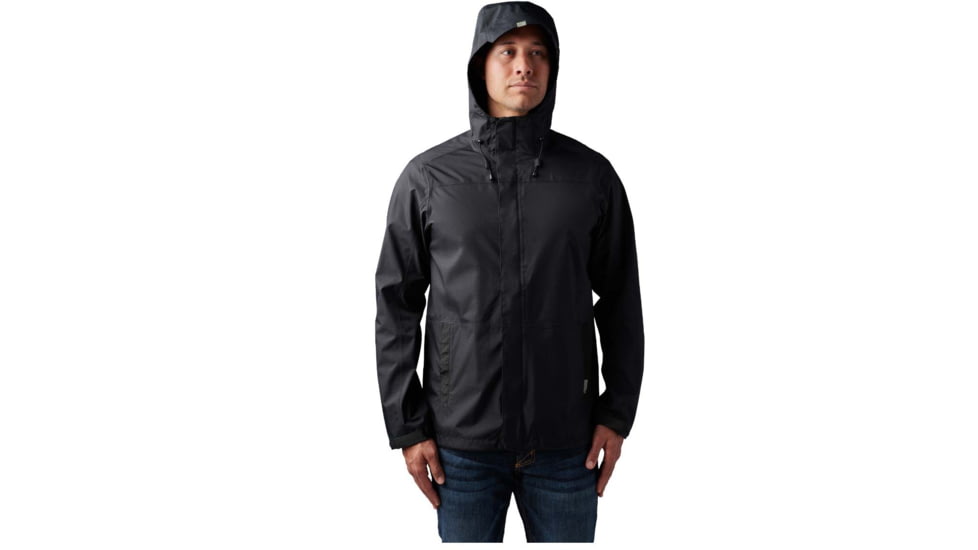 5.11 Tactical Exos Rain Shell Jacket - Mens, Black, 2XL, 48370-019-2XL
