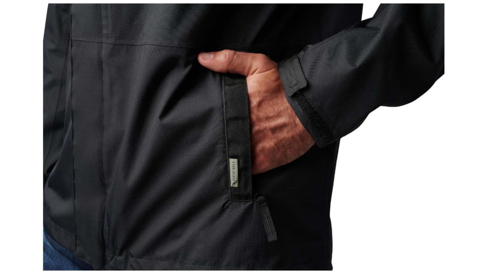 5.11 Tactical Exos Rain Shell Jacket - Mens, Black, 2XL, 48370-019-2XL