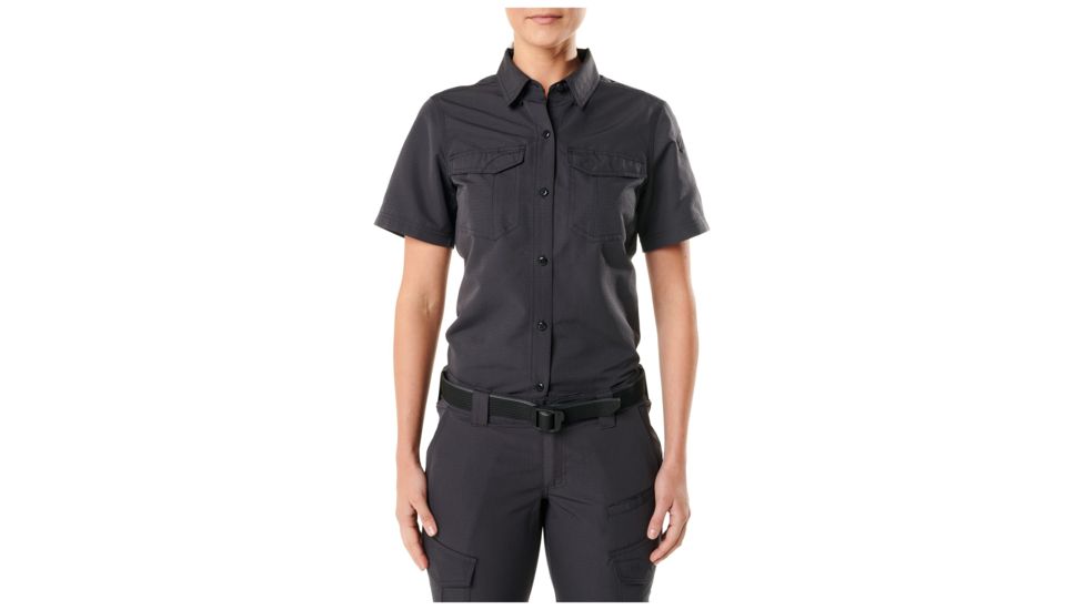 5.11 Tactical Fast-Tac Short Sleeve Shirt - Women's, Charcoal, XL, 61314-018-XL