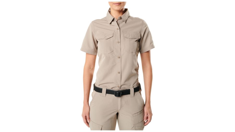 5.11 Tactical Fast-Tac Short Sleeve Shirt - Women's, Khaki, L, 61314-055-L