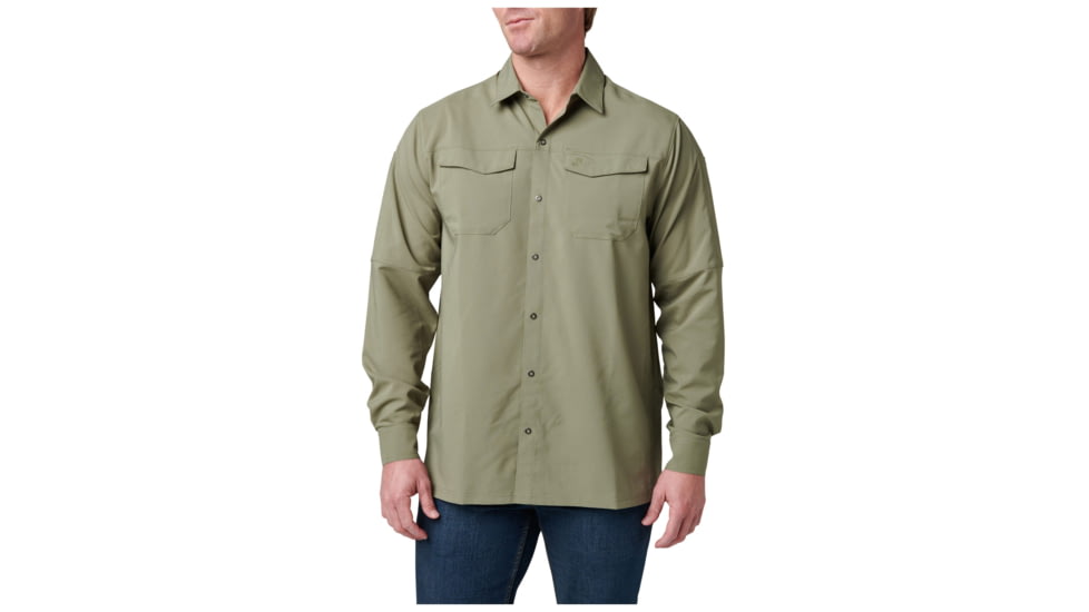 5.11 Tactical Freedom Flex Woven Long Sleeve Shirt - Men's, Tank Green, Extra Small, 72417-837-XS