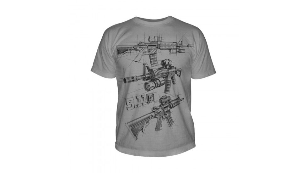 5.11 Tactical Logo T Shirt Sleeve Ar Sketch, Cinder, XXL 41006CD-089-XXL