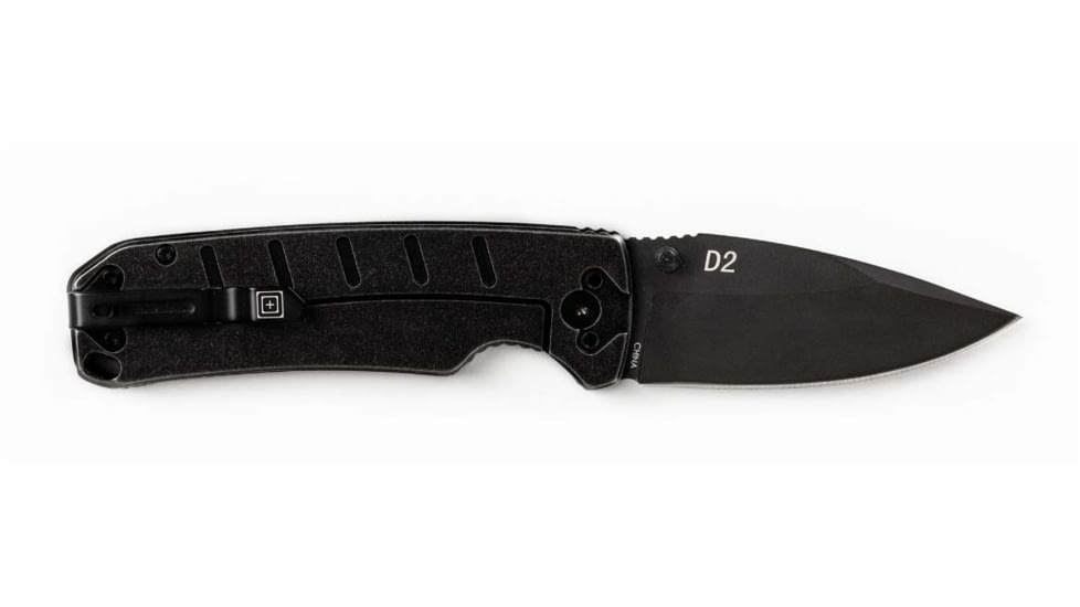 5.11 Tactical Ryker DP Mini Folding Knife, 3in, Drop Point, D2 Blade, Black, 1 SZ, 51158-019-1 SZ