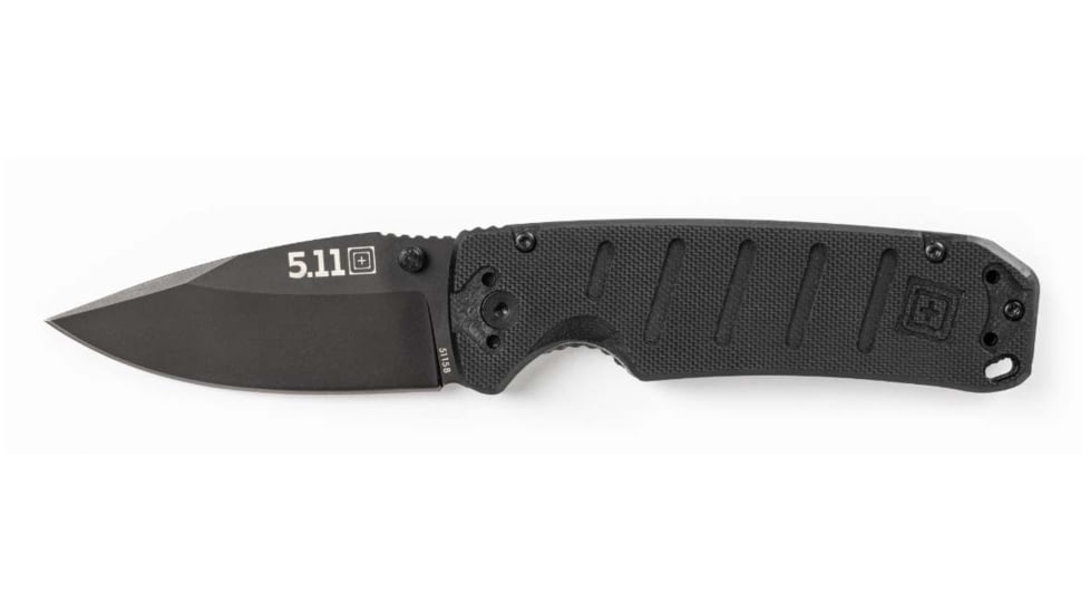 5.11 Tactical Ryker DP Mini Folding Knife, 3in, Drop Point, D2 Blade, Black, 1 SZ, 51158-019-1 SZ