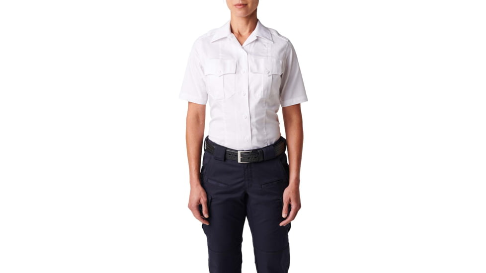 5.11 Tactical Stryke PDU Twill Short Sleeve Class A - Womens, Extra Large, Tall, Uniform White, 61339-992-XL-T
