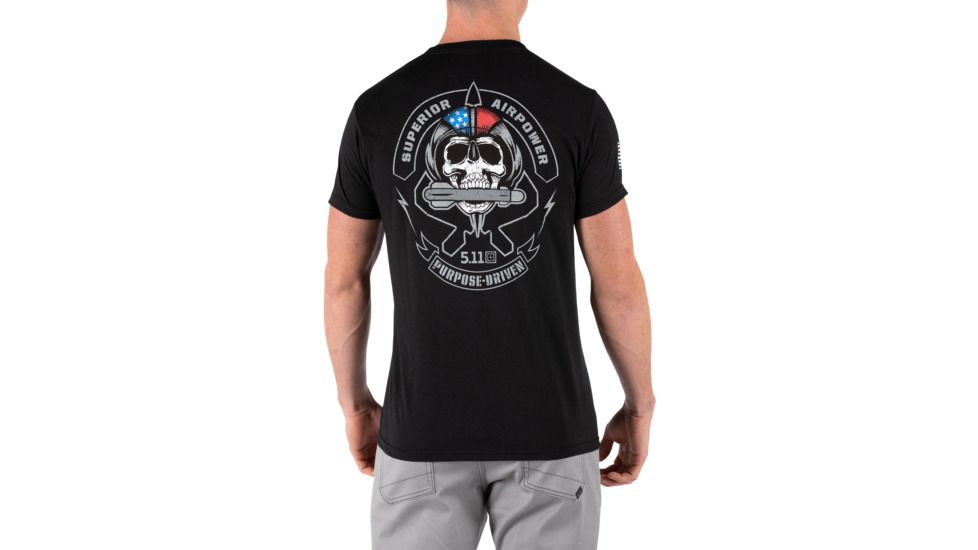 5.11 Tactical Superior Airpower Tee - Mens, Black, 2XL, 41191UB-019-2XL
