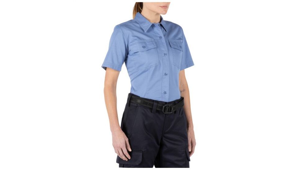 5.11 Tactical Women's Company Short Sleeve Shirt, Fire Med Blue, Small 61321-696-S