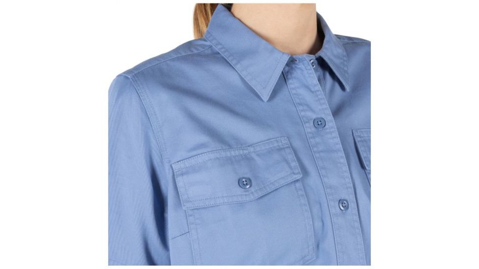 5.11 Tactical Women's Company Short Sleeve Shirt, Fire Med Blue, Small 61321-696-S