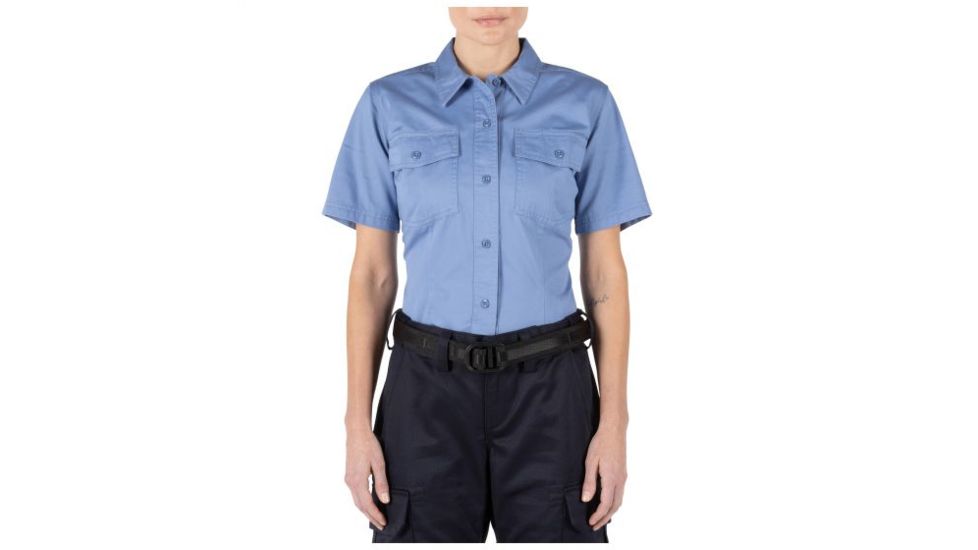 5.11 Tactical Women's Company Short Sleeve Shirt, Fire Med Blue, Small 61321-696-S