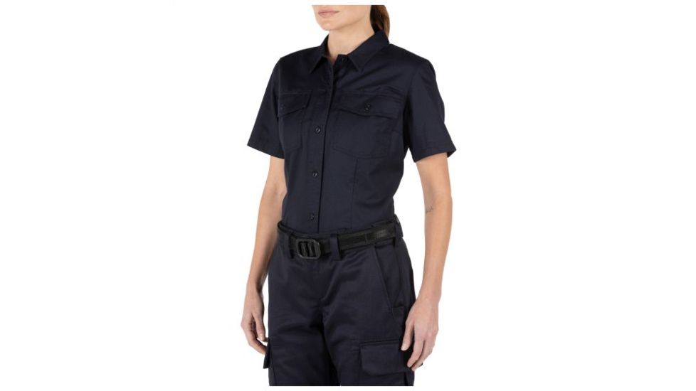5.11 Tactical Women's Company Short Sleeve Shirt, Fire Navy, Extra Small 61321-720-XS
