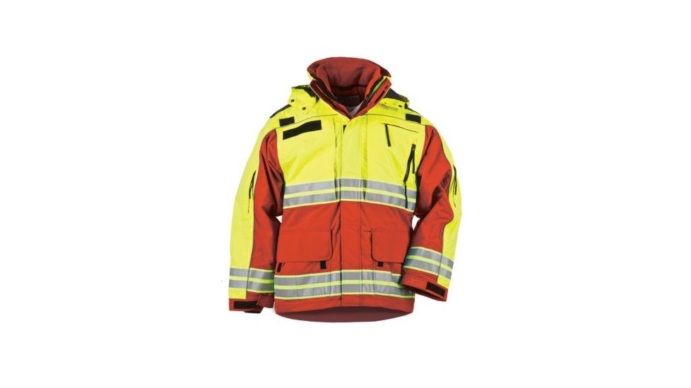 5.11 Tactical Responder Hi Vis Parka - Men's, Range Red, S, 48073-477-S