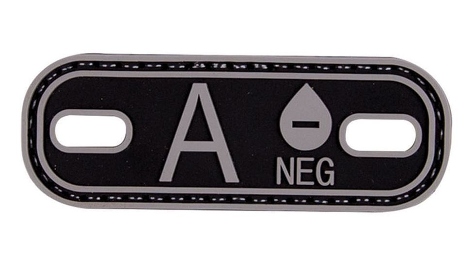 5IVE STAR GEAR Morale Patch,Blood Type A Minus,Black/Grey 6629000
