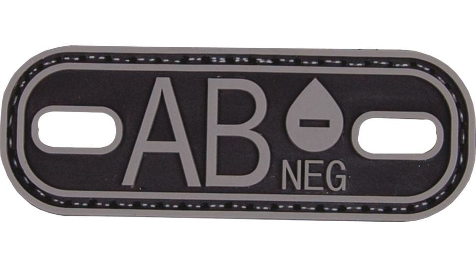 5IVE STAR GEAR Morale Patch,Blood Type AB Minus,Black/Grey 6633000