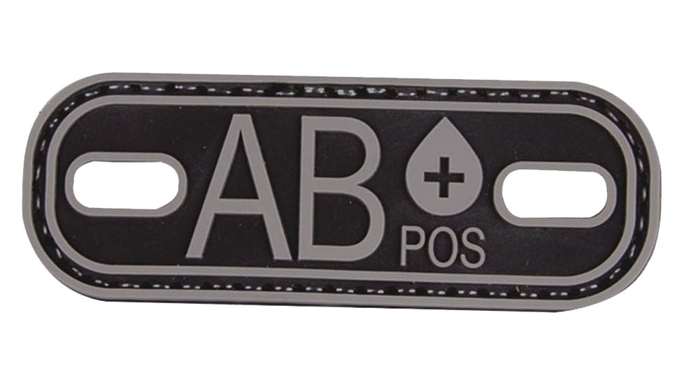 5IVE STAR GEAR Morale Patch,Blood Type AB Plus,Black/Grey 6632000