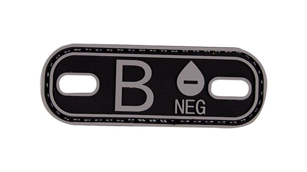 5IVE STAR GEAR Morale Patch,Blood Type B Minus,Black/Grey 6631000