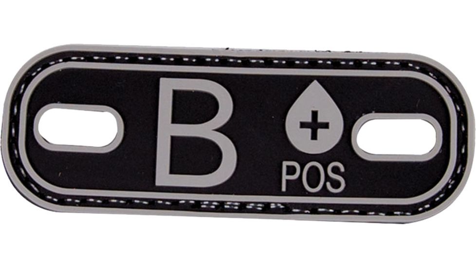 5IVE STAR GEAR Morale Patch,Blood Type B Plus,Black/Grey 6630000