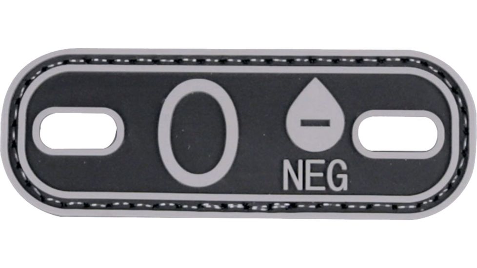 5IVE STAR GEAR Morale Patch,Blood Type O Minus,Black/Grey 6635000