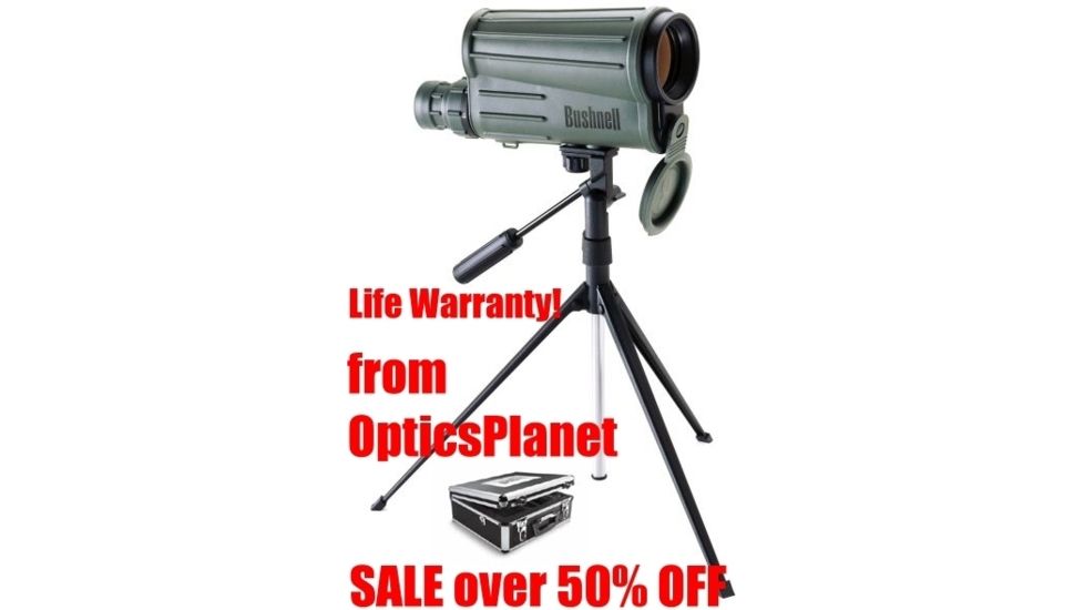 Bushnell Sentry 16-32x50 Spotting Scope Waterproof + Tripod, Window Mount, Hard Case 788332