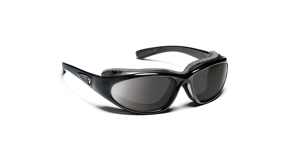 7 Eye 7eye Air Shield Sunglasses Bora, SharpView Polarized Gray PC Lens, Glossy Black Frame, L-XL , Men 140553
