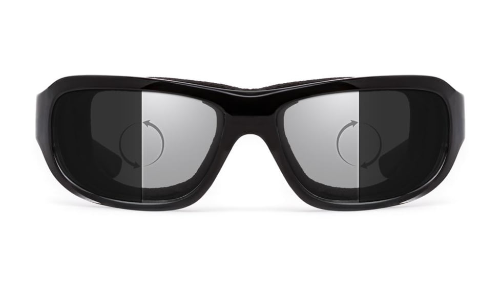 7Eye by Panoptix Airshield Aspen Sunglasses, RX Ready, Black Fade Frame, Photochromic Day/Night DARKshift Lens, S-M 335816