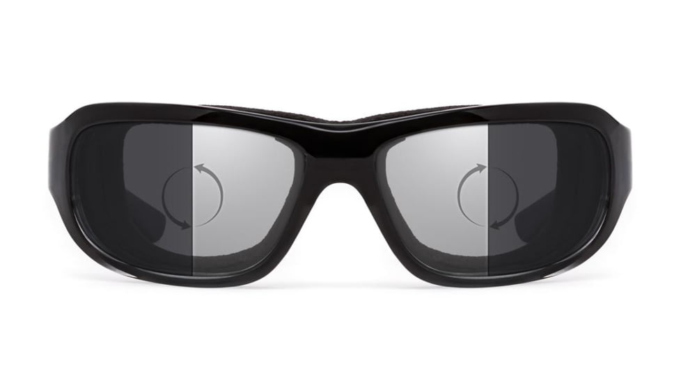 7Eye by Panoptix Airshield Aspen Sunglasses, RX Ready, Black Fade Frame, Photochromic Day/Night Eclypse Lens, S-M 335817