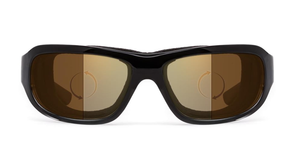 7Eye by Panoptix Airshield Aspen Sunglasses, RX Ready, Black Fade Frame, Photochromic Day/Night Contrast Lens, S-M 335827
