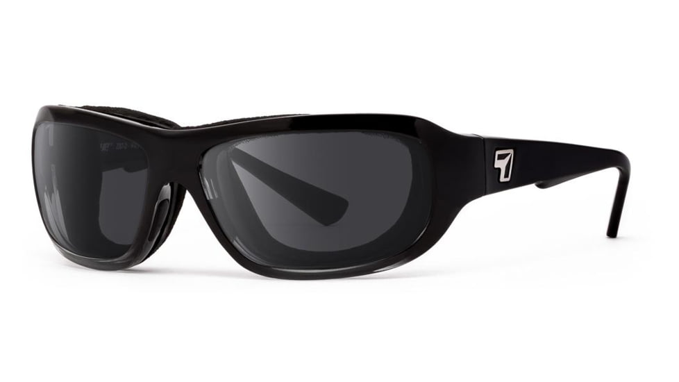 7Eye by Panoptix Airshield Aspen Sunglasses, RX Ready, Black Fade Frame, SharpView Gray Lens, S-M 335841