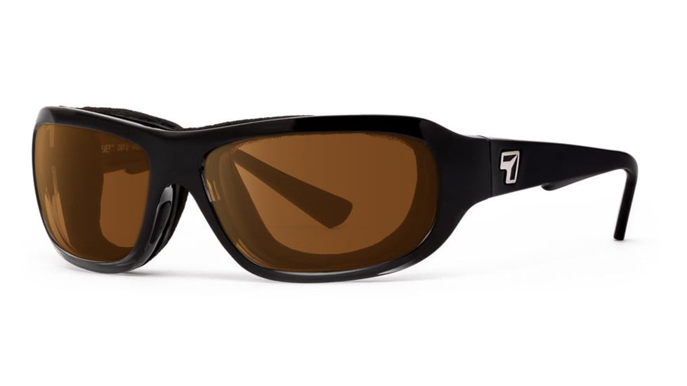 7Eye by Panoptix Airshield Aspen Sunglasses, RX Ready, Black Fade Frame, SharpView Copper Lens, S-M 335842