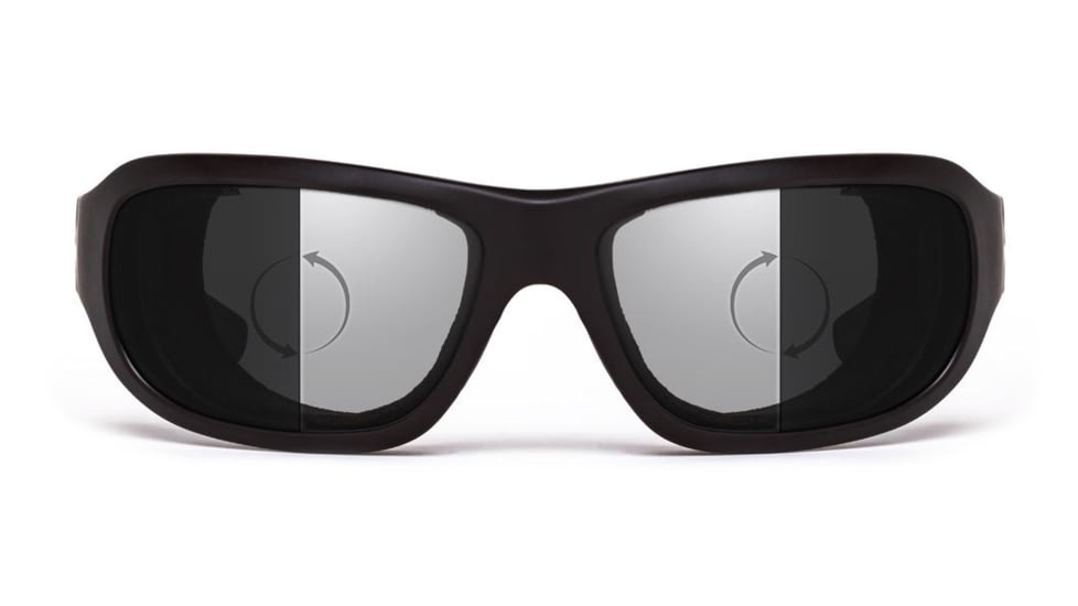 7Eye by Panoptix Airshield Aspen Sunglasses, RX Ready, Matte Black Frame, Photochromic Day/Night DARKshift Lens, S-M 330116