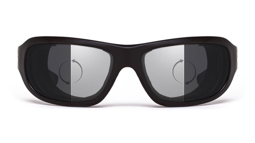 7Eye by Panoptix Airshield Aspen Sunglasses, RX Ready, Matte Black Frame, Photochromic Day/Night Eclypse Lens, S-M 330117
