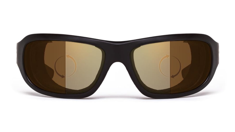 7Eye by Panoptix Airshield Aspen Sunglasses, RX Ready, Matte Black Frame, Photochromic Day/Night Contrast Lens, S-M 330127
