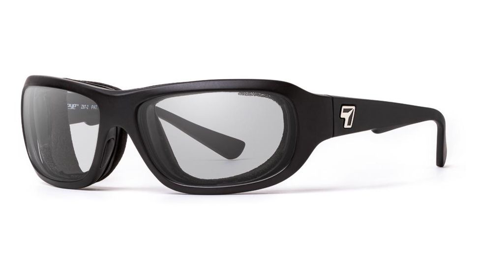 7Eye by Panoptix Airshield Aspen Sunglasses, RX Ready, Matte Black Frame, SharpView Clear Lens, S-M 330140