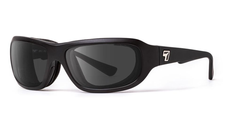 7Eye by Panoptix Airshield Aspen Sunglasses, RX Ready, Matte Black Frame, SharpView Gray Lens, S-M 330141