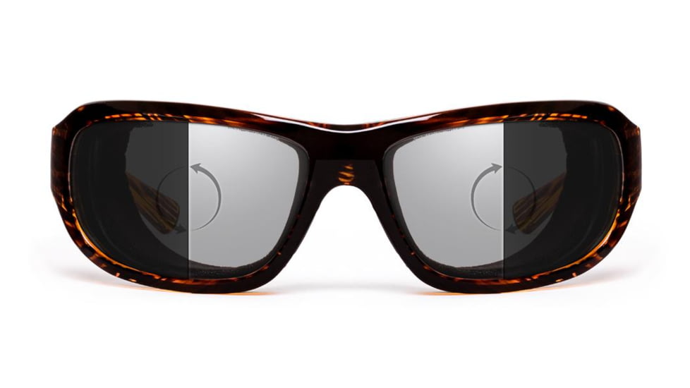 7Eye by Panoptix Airshield Aspen Sunglasses, RX Ready, Sunset Tortoise Frame, Photochromic Day/Night DARKshift Lens, S-M 330616