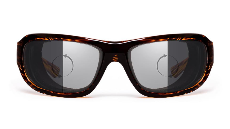 7Eye by Panoptix Airshield Aspen Sunglasses, RX Ready, Sunset Tortoise Frame, Photochromic Day/Night Eclypse Lens, S-M 330617
