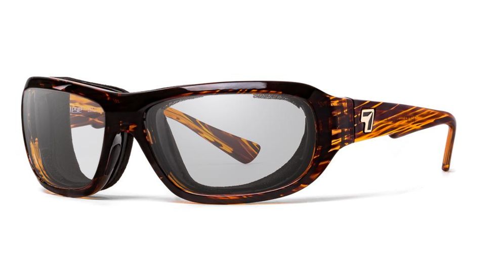 7Eye by Panoptix Airshield Aspen Sunglasses, RX Ready, Sunset Tortoise Frame, SharpView Clear Lens, S-M 330640