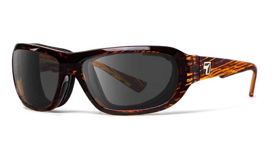7Eye by Panoptix Airshield Aspen Sunglasses, RX Ready, Sunset Tortoise Frame, SharpView Gray Lens, S-M 330641
