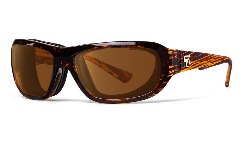 7Eye by Panoptix Airshield Aspen Sunglasses, RX Ready, Sunset Tortoise Frame, SharpView Copper Lens, S-M 330642
