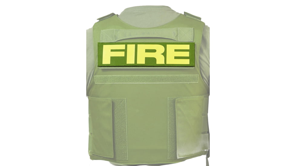 Ace Link Armor Fire Patch, Yellow On Green, B-TG-ID-FI-YL-GRN