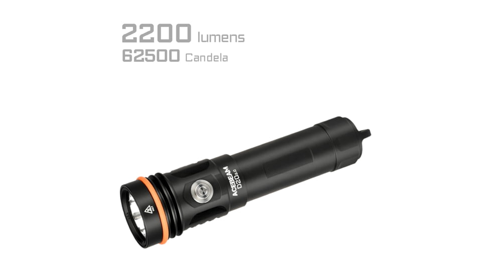 Acebeam D20 1 x 18650/ 21700 CREE XHP35 HD LED Dive Light, 2200 Lumens, Black, D20 2.0