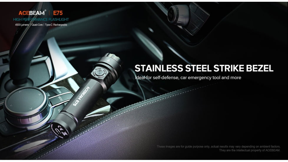 Acebeam EDC E75 High-Performance Flashlight, 4500 Lumens, Green, E75