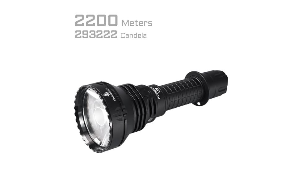Acebeam L19 2.0 Long Range Flashlight, 21700 Li-Ion Battery, 2200 Lumen, Black, 163.8x60x25.4mm, L19 2.0 White SFT40