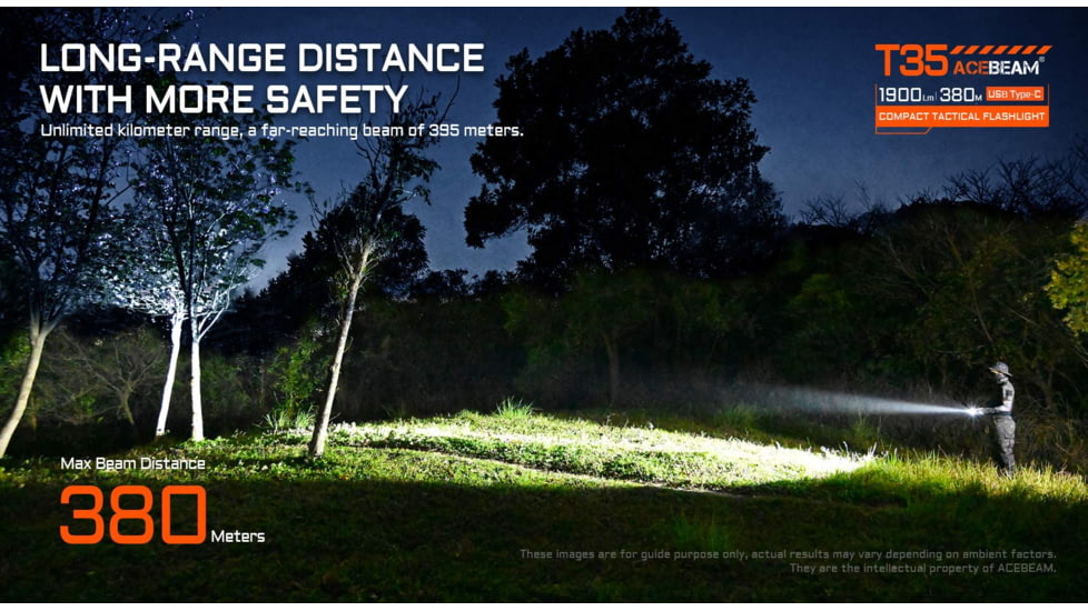 Acebeam T35 Compact Tactical Flashlight, Black, T35