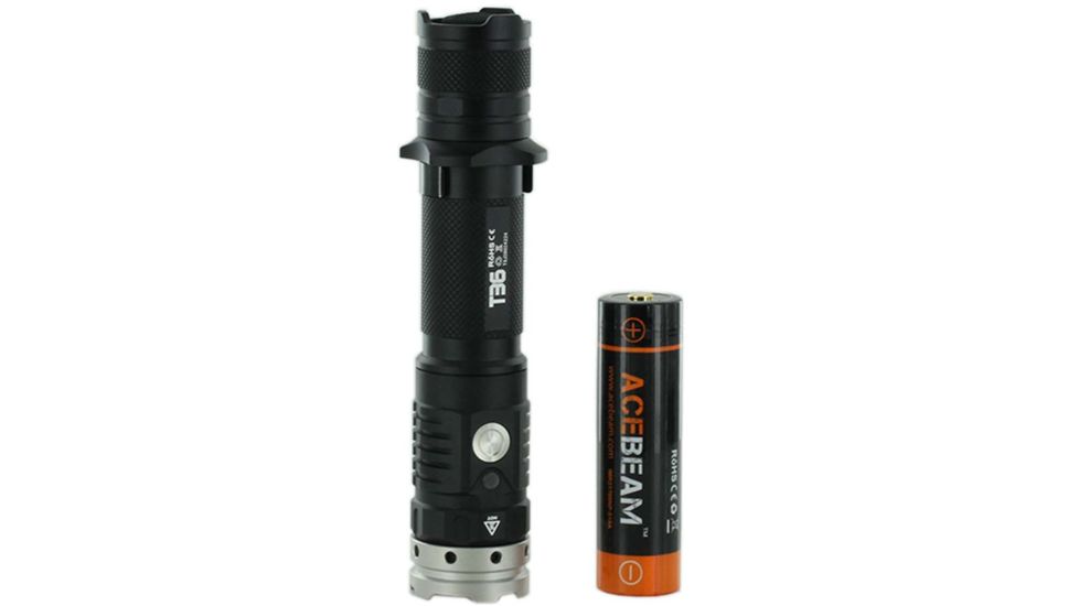 Acebeam T36 1 x 21700/ 18650 CREE XHP35 HI LED Rechargeable Flashlight, 2000 Lumens, Hunting Kit, Black, T36-H-KIT