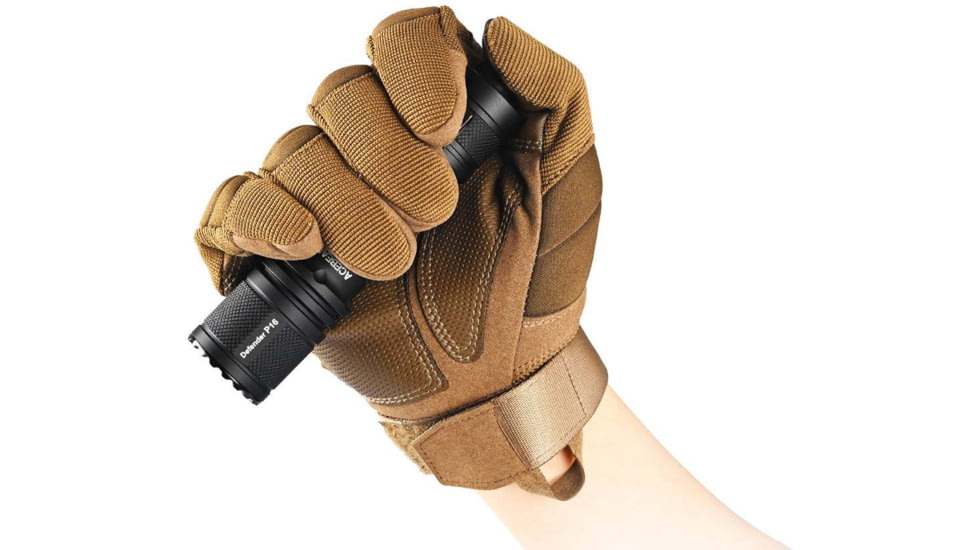 Acebeam Tactical Defender P16 Flashlights, Li-Ion Battery, 1800 Lumens, Tail-Dual Switch, Black, P16