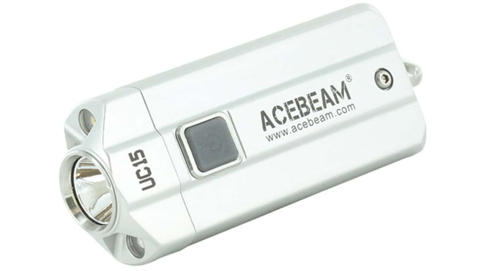 Acebeam UC15 2 x 10440/ AAA CREE XP-L HD LED Keychain Flashlight, 1000 Lumens, Silver, UC15-SILVER