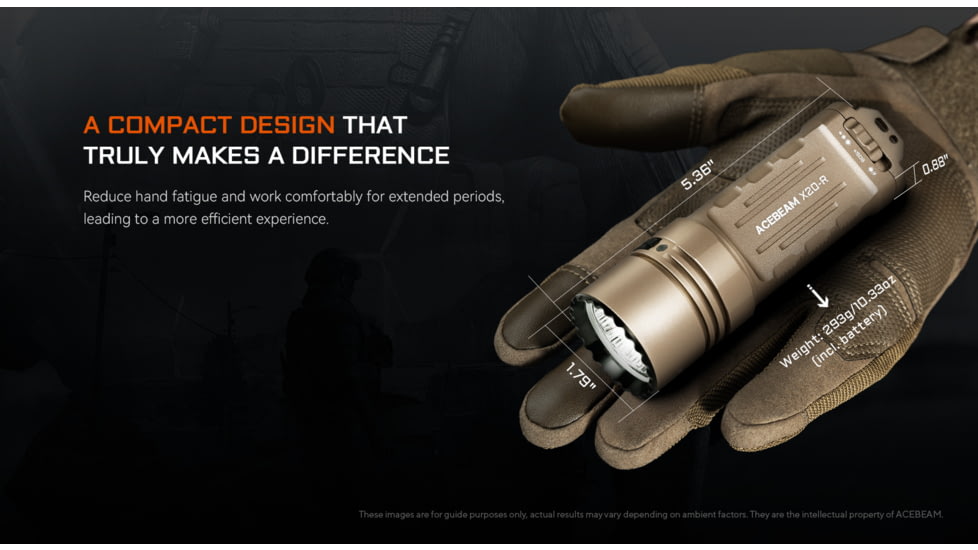 Acebeam X20-R 18650 Li-ion 10000 Lumens LED Flashlight, Desert, X20-R Desert